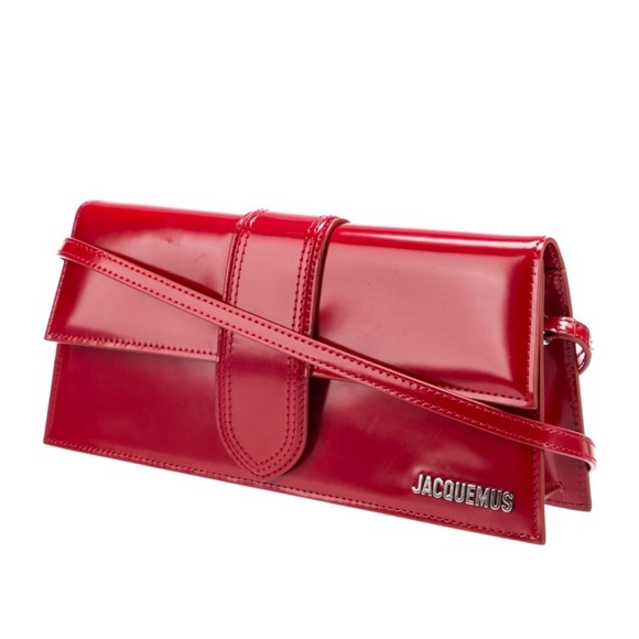 Jacquemus Long Le Bambino Red Leather Shoulder Bag - Picture 3 of 6